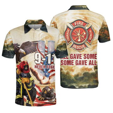 Firefighter Memorial All Gave Some Some Gave Men's Polo Shirt S-5XL