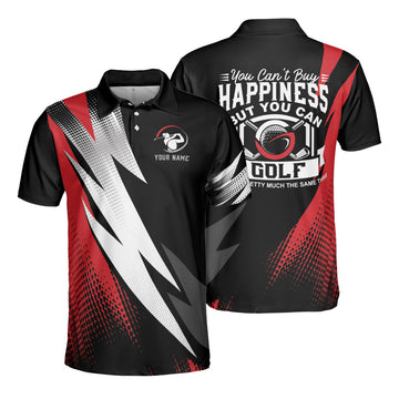 Personalized You Can't Buy Happiness But Can Play Golf Men's Polo Shirt S-5XL