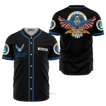 Custom Name US Air Force Veteran Baseball Jersey S-5XL