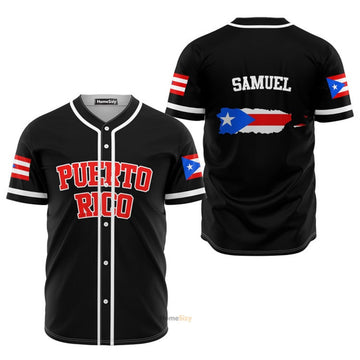 Custom Name Puerto Rico Flag Personalized Baseball Jersey S-5XL