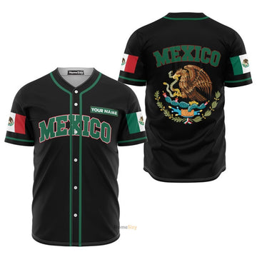 Custom Name Mexico Logo Personalized Baseball Jersey S-5XL