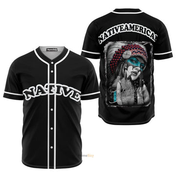 Girl Native American Baseball Jersey S-5XL