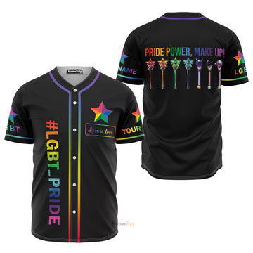 Custom Name LGBT Pride Power Personalized Baseball Jersey S-5XL