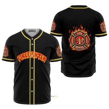 Firefighter Love Personalized Baseball Jersey S-5XL