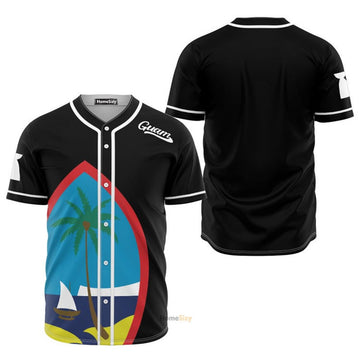 Guam Seal Black Baseball Jersey S-5XL