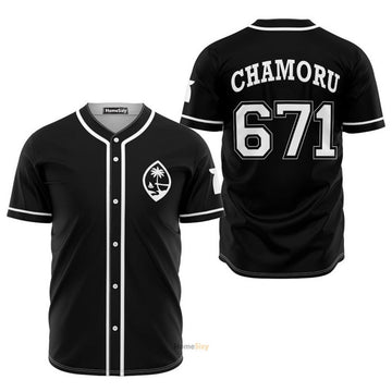 Guam Seal Chamoru Black And White Baseball Jersey S-5XL