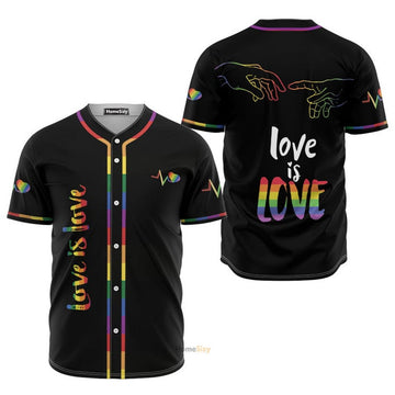 Love Is Love Heart Beats Pride Baseball Jersey S-5XL