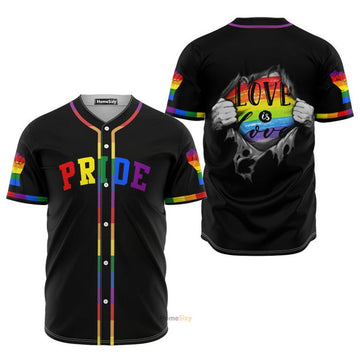 Love Is Love LGBT Pride Baseball Jersey S-5XL