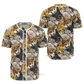Cute Pembroke Welsh Corgi Baseball Jersey S-5XL