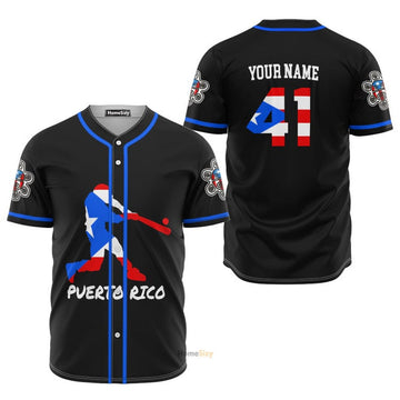 Personalized Puerto Rico Baseball Jersey Custom Name Baseball Jersey S-5XL