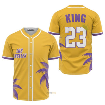 King of Los Angeles Yellow Baseball Jersey S-5XL