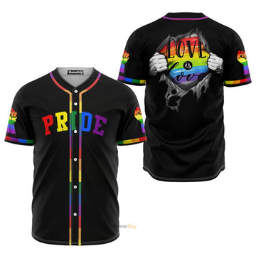 LGBT Pride Love Is Love Baseball Jersey S-5XL