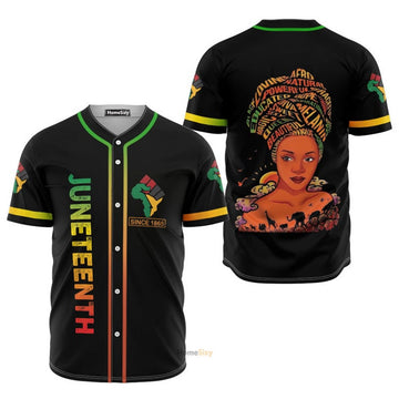 Juneteenth Since 1865 Afro Girl Magic Baseball Jersey S-5XL