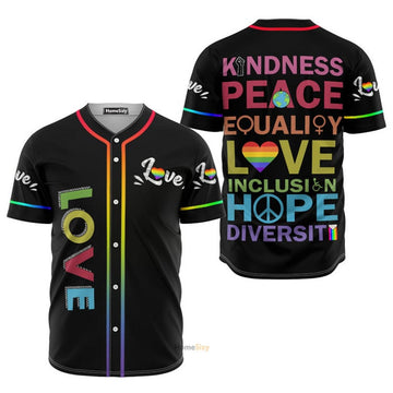 LGBT Love Love Baseball Jersey S-5XL