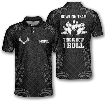 Custom Viking Bowling Pattern Men's Polo Shirt S-5XL