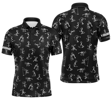 Custom Golf Shirt with Funny Golf Pattern Sports Gift for Men Polo Shirt