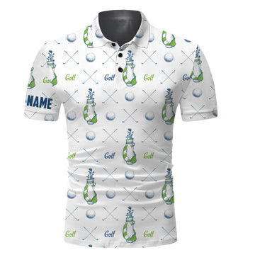 Personalized Golf Name Pattern Apparel Men's Polo Shirt Sports Gift for Him