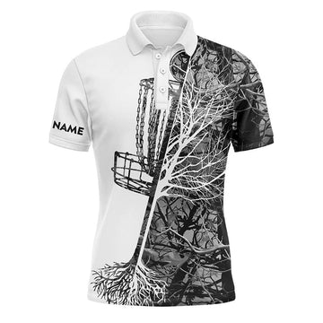 Custom Disc Golf Basket Apparel Gift for Men Husband Men's Polo Shirt S-5XL