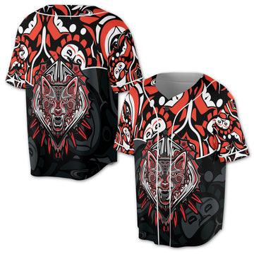 Art Spirit Wolf Haida North Coast Baseball Jersey S-5XL