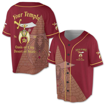 Custom Name Temple Shriners Noble Ancient Egypt Pyramid Baseball Jersey S-5XL