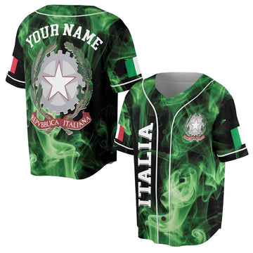 Custom Italy Coat of Arms Baseball Jersey S-5XL