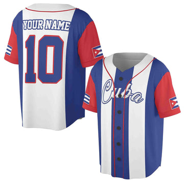 Personalized Cuba Flag Baseball Jersey S-5XL