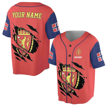 Personalized Norway Coat Of Arms Baseball Jersey S-5XL