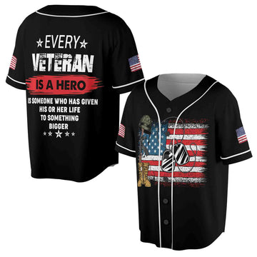 America Veteran Is A Hero Patriotic Baseball Jersey S-5XL