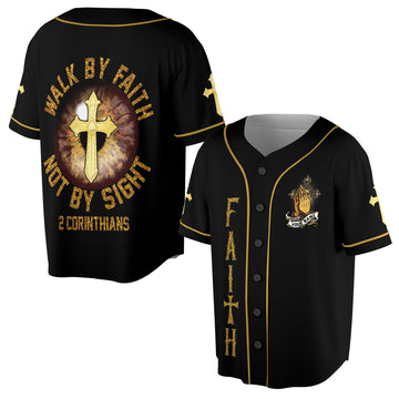 Custom Name The Cross Eye Walk By Fate, Not By Sight Baseball Jersey S-5XL