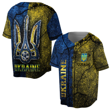 Custom Patriotic Ukraine Coat of Arms Jersey Baseball Jersey S-5XL