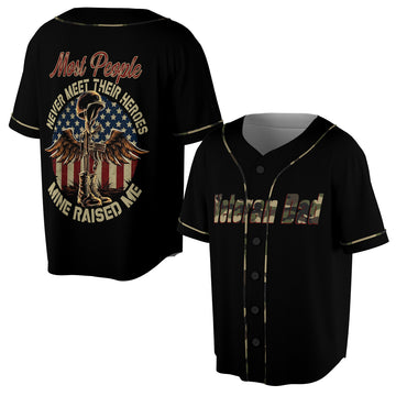 Veteran Dad Most People Never Meet Their Heroes Baseball Jersey S-5XL