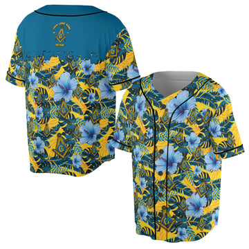 Personalized Masonic Freemason Floral Baseball Jersey S-5XL