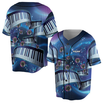 Custom Name Music Note Baseball Jersey for Musical Lovers Baseball Jersey S-5XL