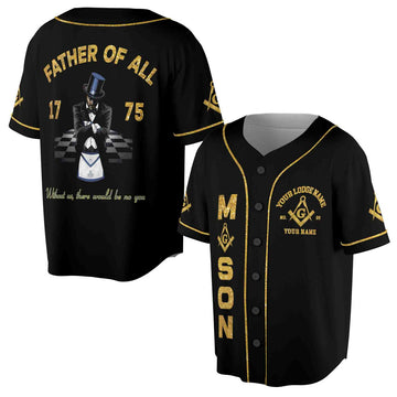 Personalized Freemason Golden Line Baseball Jersey S-5XL