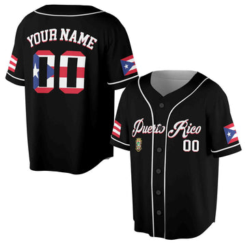 Custom Patriotic Puerto Rico Baseball Jersey S-5XL
