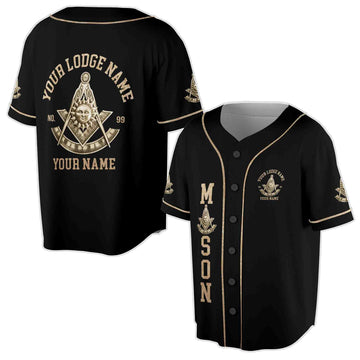 Custom Name Freemasonry Past Master Mason Baseball Jersey S-5XL