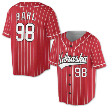 Custom White Red Pinstriped Baseball Jersey S-5XL
