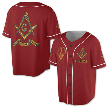 Customize Freemason Lodge Name, Number, Name Custom Baseball Jersey S-5XL