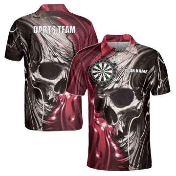 Personalized Darts, Custom Dart Skull For Team 3D Men's Polo Shirt Size S-5XL