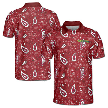 Paisley Bandana Pattern Burgundy Golf Men's Polo Shirt S-5XL