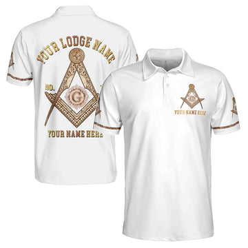 Customize Name, Lodge Name Men’s Freemasonry 3D All Over Print Men's Polo Shirt Size S-5XL