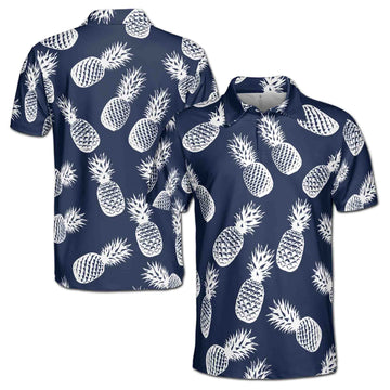 Funny White Pinapple In Dark Golf Men's Polo Shirt S-5XL