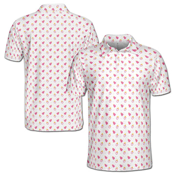 Funny Pink Baby Pacifiers and Bottles Baby Reveal Golf Men's Polo Shirt S-5XL