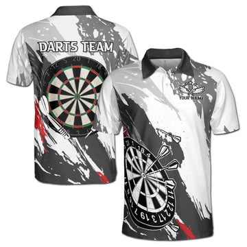 Personalized Darts Custom Darts Black and White Men's 3D Polo Shirt