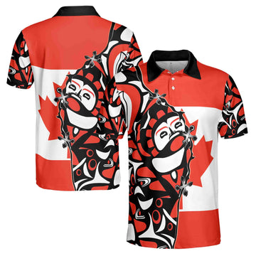 Patriotic Canada Sun Haida Men's Polo Shirt S-5XL