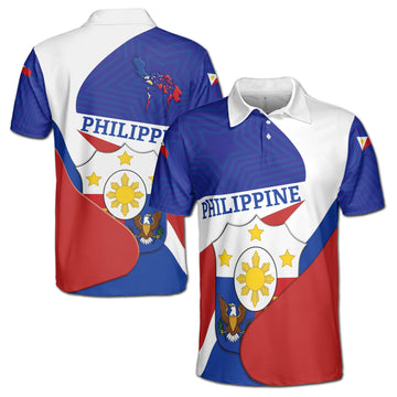 Republic of the Philippines Flag Pattern National Pride Men's Polo Shirt S-5XL