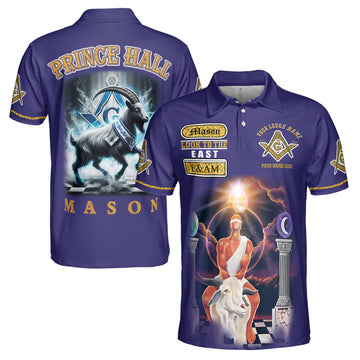 Freemason Prince Hall Masonic Medieval Astral Men's Polo Shirt S-5XL
