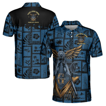 Customized Freemasonry Masonic Vintage Picture Men's Polo Shirt S-5XL