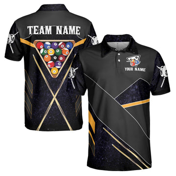 Customized Billiard Team Name Men's Polo Shirt S-5XL