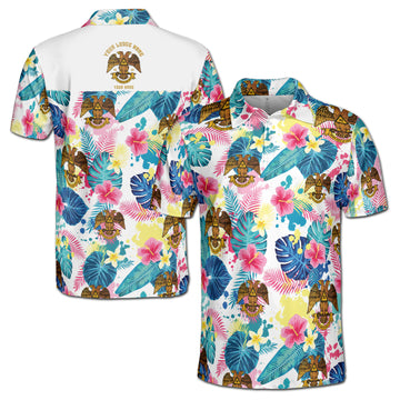 Customized Scottish Rite 32 Colorful Palm Leaf Men's Polo Shirt S-5XL
